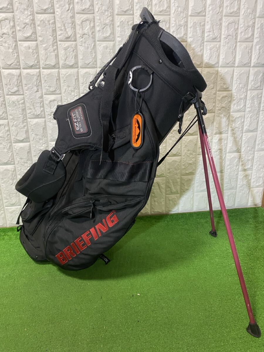 BRIEFING×SUNMOUTAIN スタンド式キャディバッグ カーキ 中古】ブリーフィング キャディバッグ カーキ色 スタンド BRIEFING