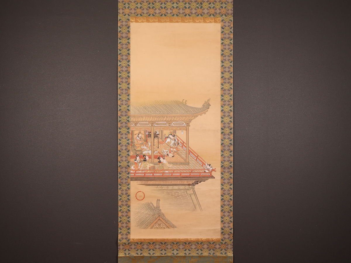 複製】□葛飾北斎□「富士越龍図」□掛軸□工芸品□桐箱付き□江戸時代