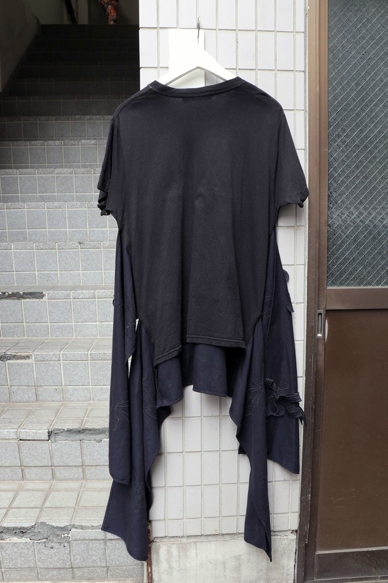 mikio sakabe ミキオサカベ リボン 切替デザイン Tシャツ カットソー 