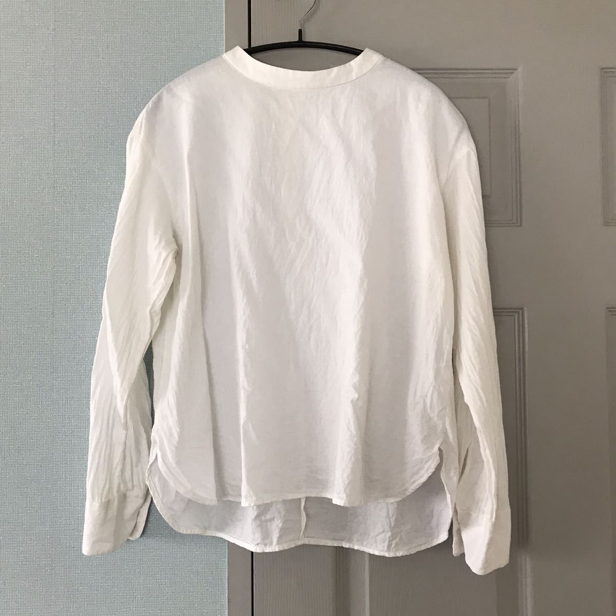 美品 無印良品 コットンシルクバックボタン長袖シャツ ブラウス ホワイト レディースml プルオーバー ホワイト 白 の落札情報詳細 ヤフオク落札価格情報 オークフリー スマートフォン版