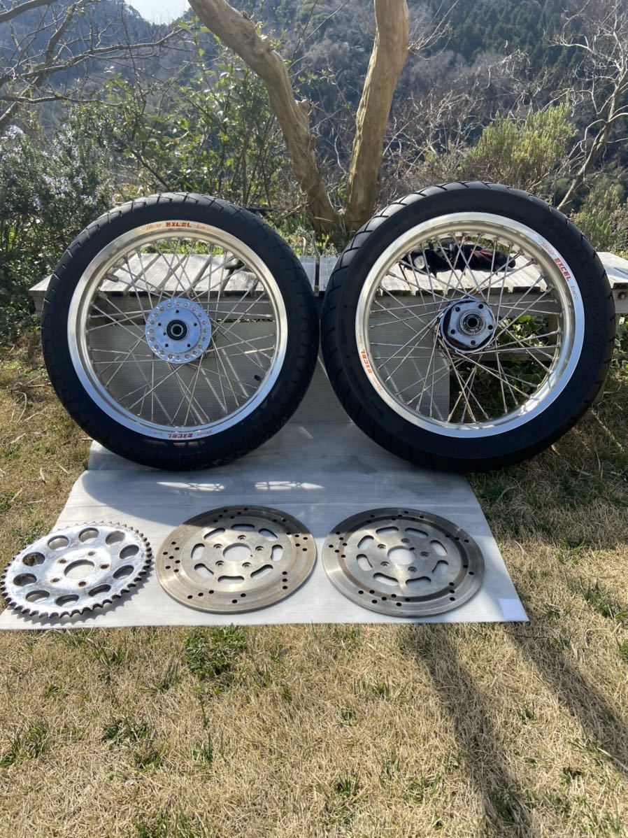 スポーツスター 18インチ前後セット エキセル アルミリム ステンレス