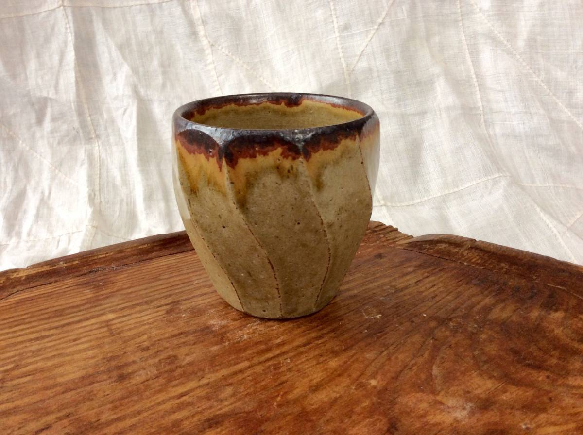 山本教行 面取湯呑 陶器 民芸品 民藝 バーナード・リーチ 河井寛次郎