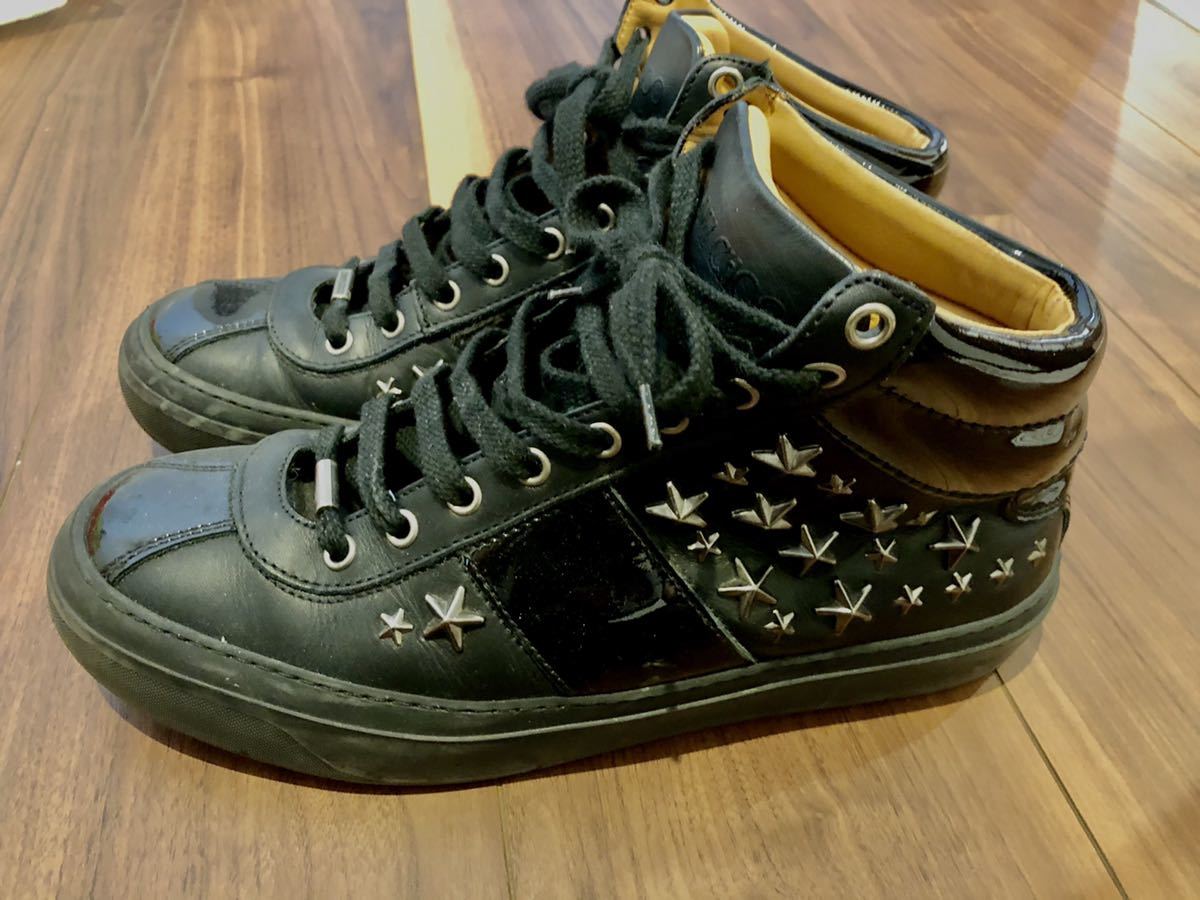 1円スタート ハイブランドスニーカー Jimmy Choo ジミーチュウ 黒 ブラック スタッズ メンズ スニーカー 41 の落札情報詳細 ヤフオク落札価格情報 オークフリー スマートフォン版