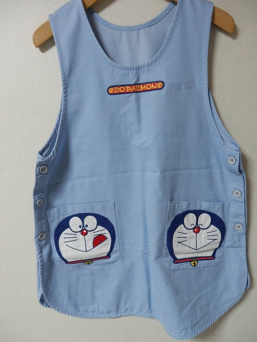1 可愛いキャラクターエプロン ドラえもん 子供にも人気 保育士 幼稚園 先生 介護士 水色 の落札情報詳細 ヤフオク落札価格情報 オークフリー スマートフォン版