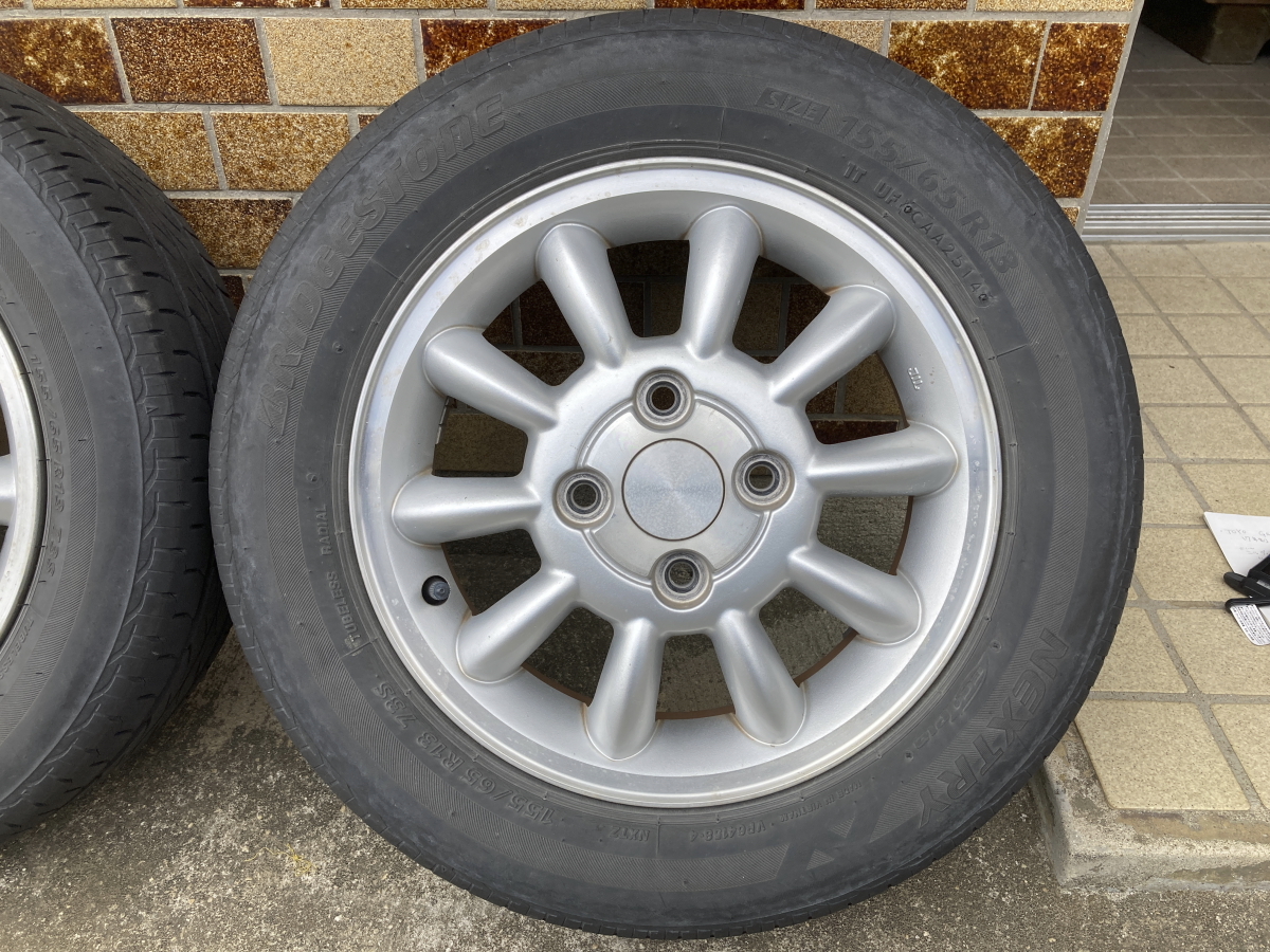 155/65 R13 73Qアルミ付きスタッドレスタイヤ4本 アルミホイール