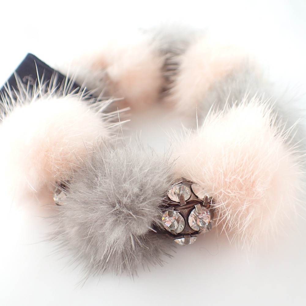 未使用 acca アッカ ミンクファー クリップ ピンク