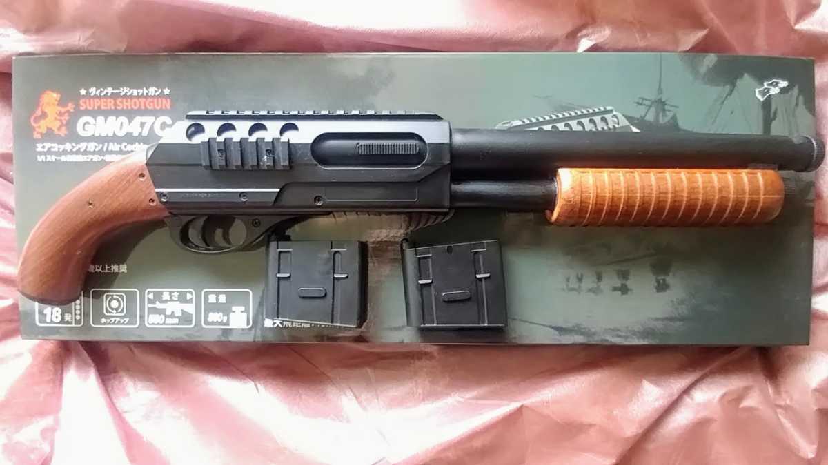 エアコッキングショットガンGM047C☆ジャンクスコープ開封済みBB弾付き 02w05040☆1円~ ジャンク DE ダブルイーグル GM047C エアコッキング