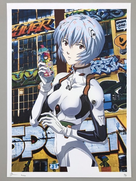 フレーム付き DEATH NYC 綾波レイ エヴァンゲリオン シルク