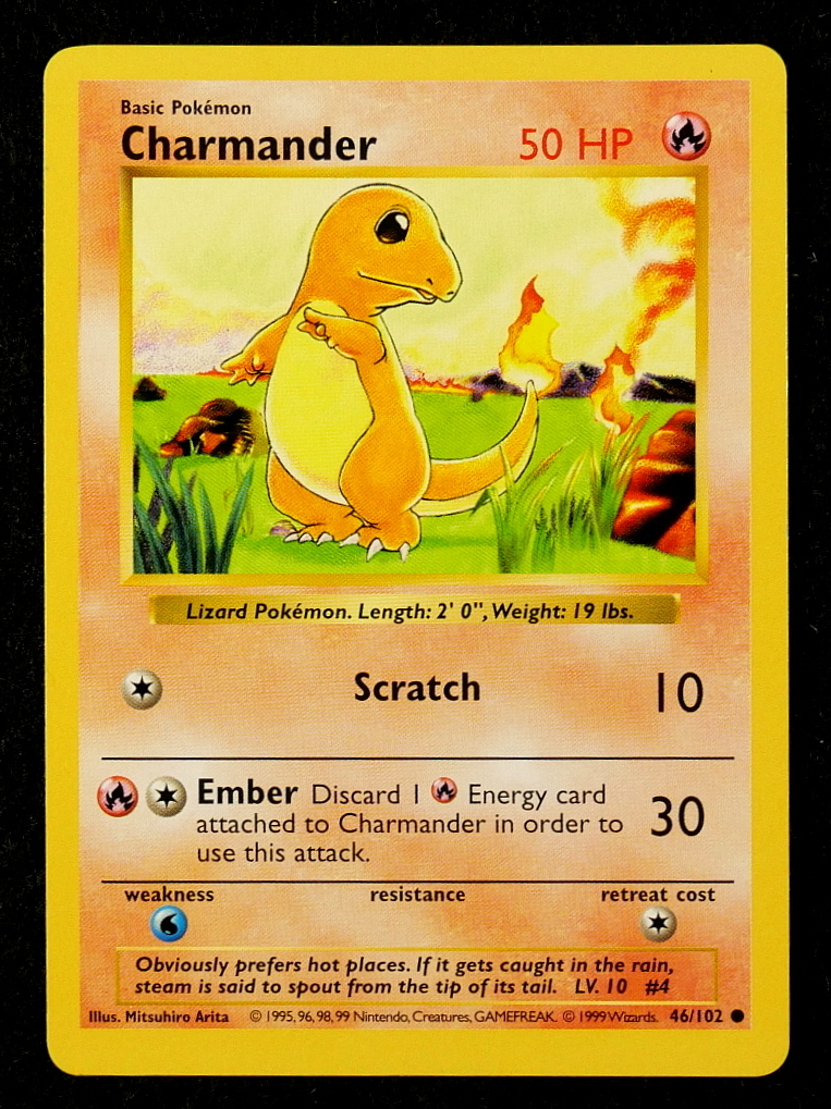 ポケットモンスター ポケモン カード ゲーム 旧裏面 英語版 Charmander ヒトカゲ 50hp 46 102 の落札情報詳細 ヤフオク落札価格情報 オークフリー スマートフォン版