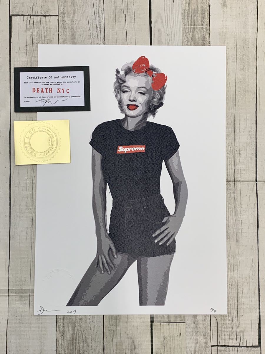 DEATH NYC シルクスクリーン　マリリンモンロー 本物 世界限定品 Death NYC ☆マリリンモンロー x supreme