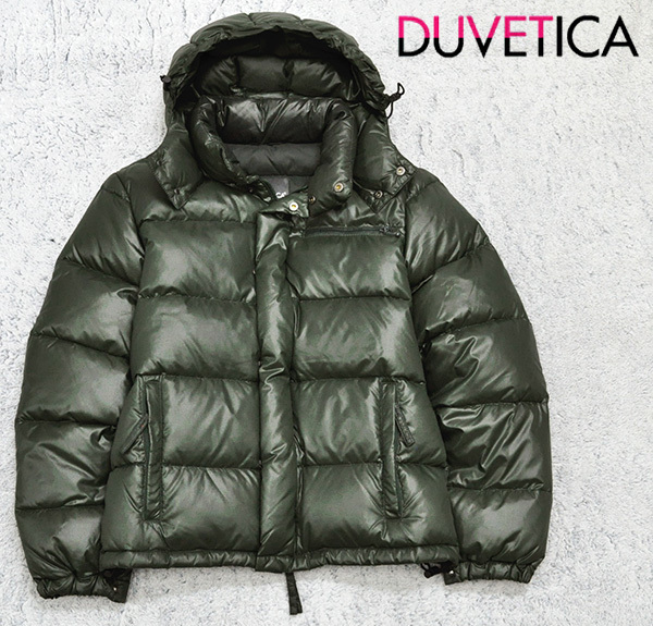 DUVETICA☆メンズ☆S☆ダウンベスト☆フード付☆44☆ダークグリーン☆美品