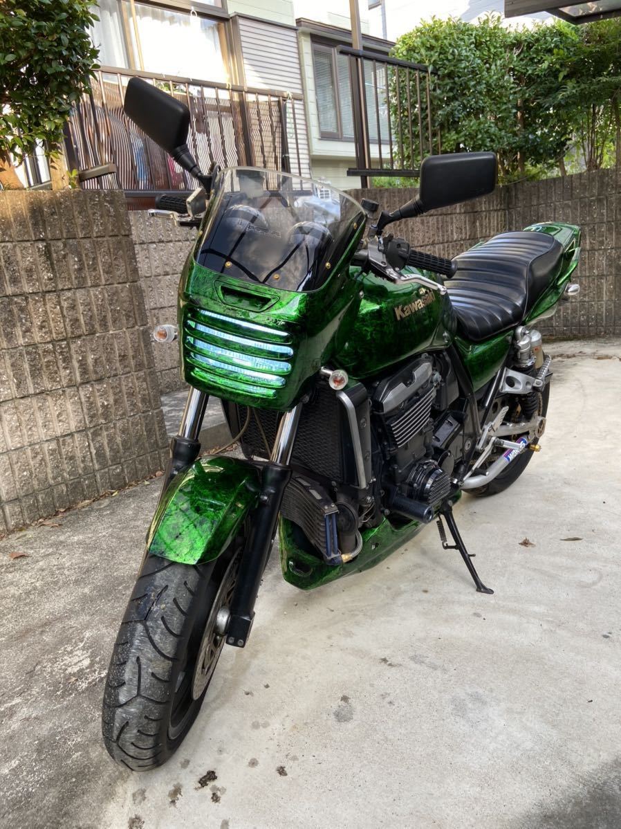 ZRX1100 1998年式 グリーンキャンディメタリック ラップ塗装 の落札