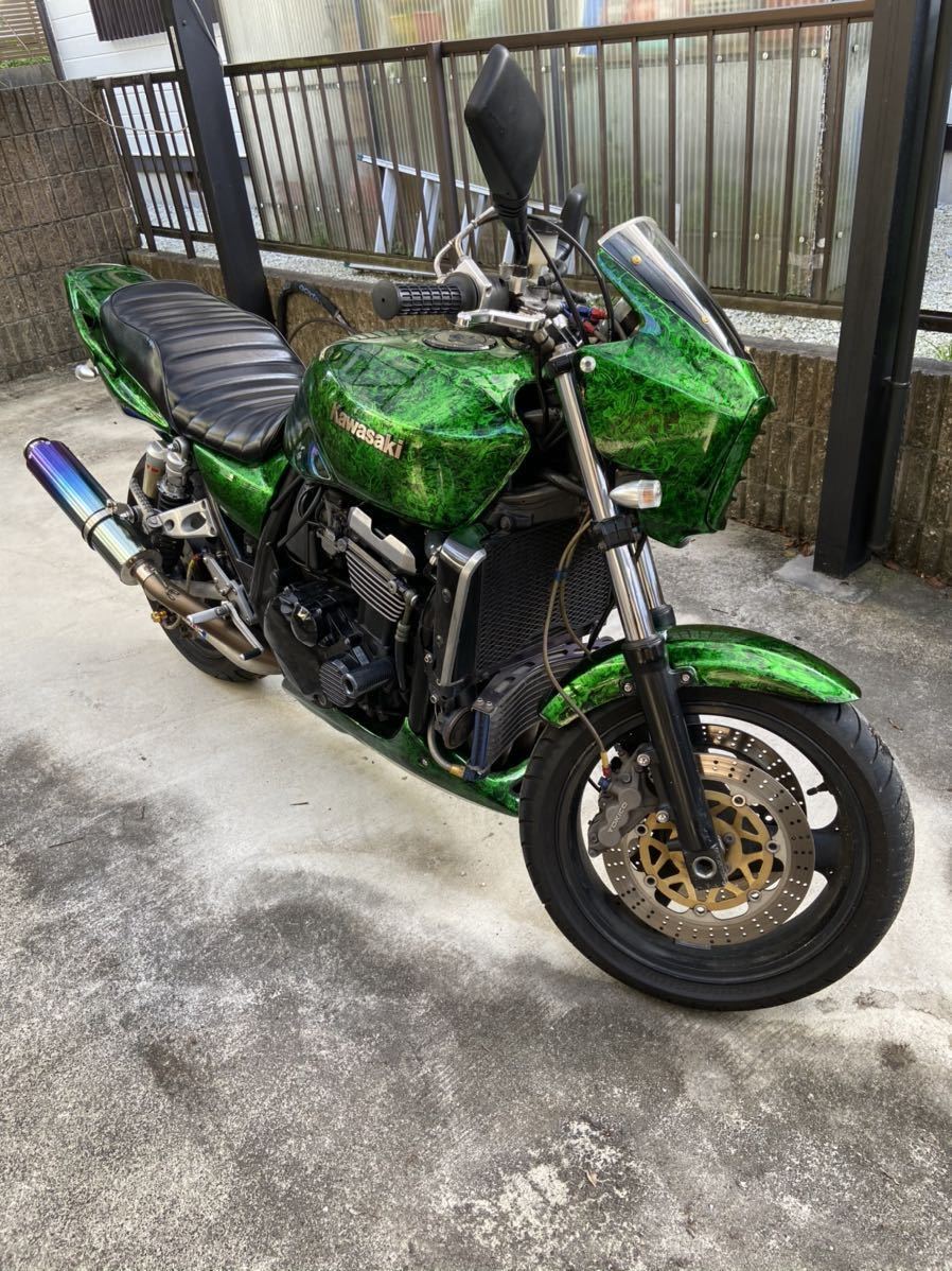 ゼファー400 緑ラップ塗装