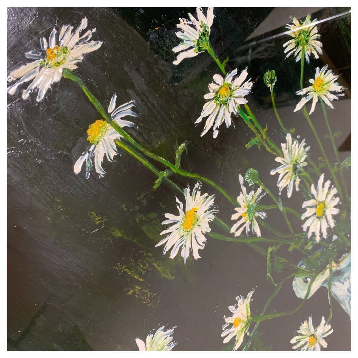 油絵 絵画 美術品 花 マーガレット S.TANKA 梱包はヤマトさん