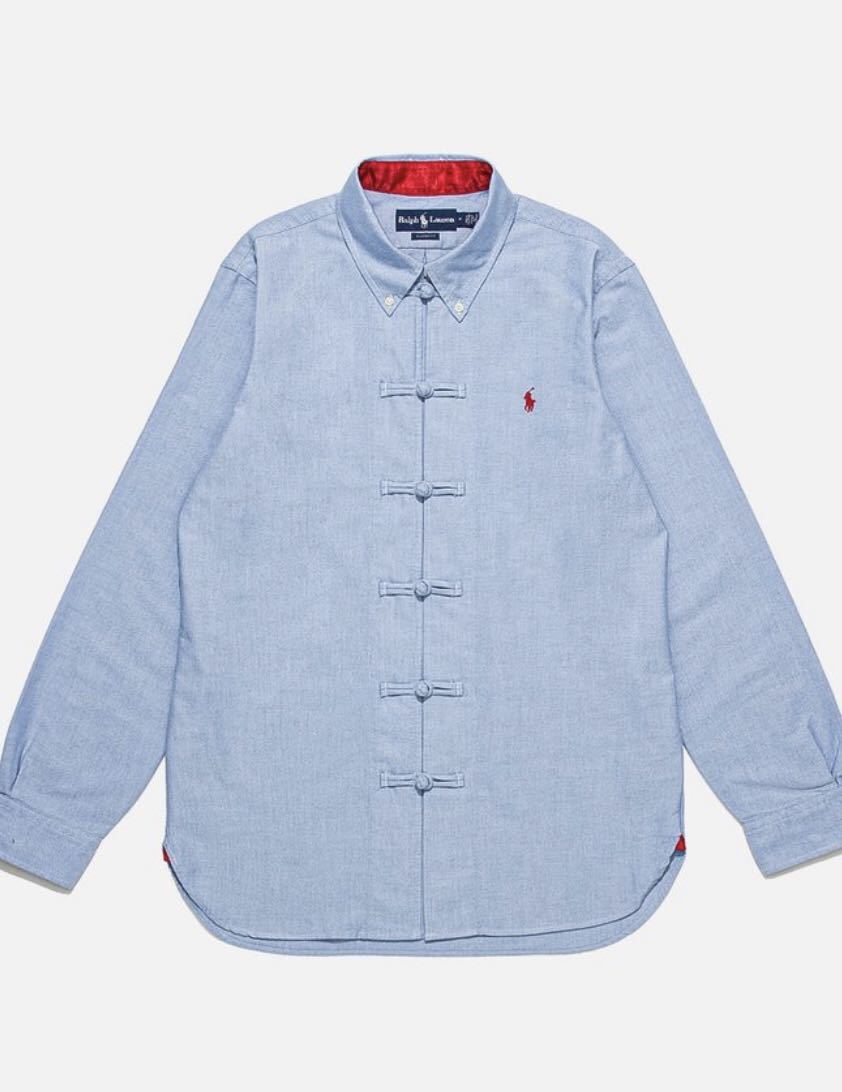 新品】L clot polo ralph lauren オックスフォード シャツ 青 クロット