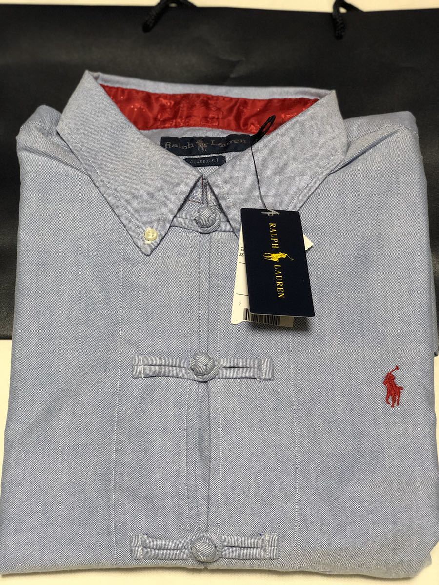 新品】L clot polo ralph lauren オックスフォード シャツ 青 クロット