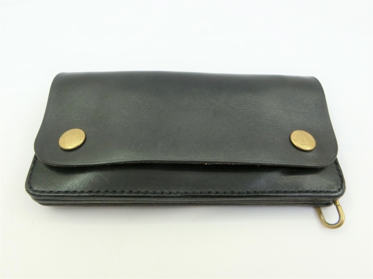 △【中古品】GooD OLD WORKS TRUCKERS WALLET ブラック 長財布の落札