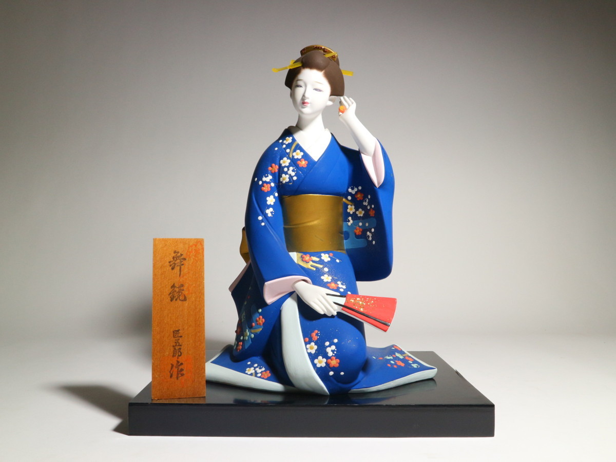 博多人形 匠五郎 作 「舞鏡」 女性 伝統工芸 郷土玩具 風俗人形 日本