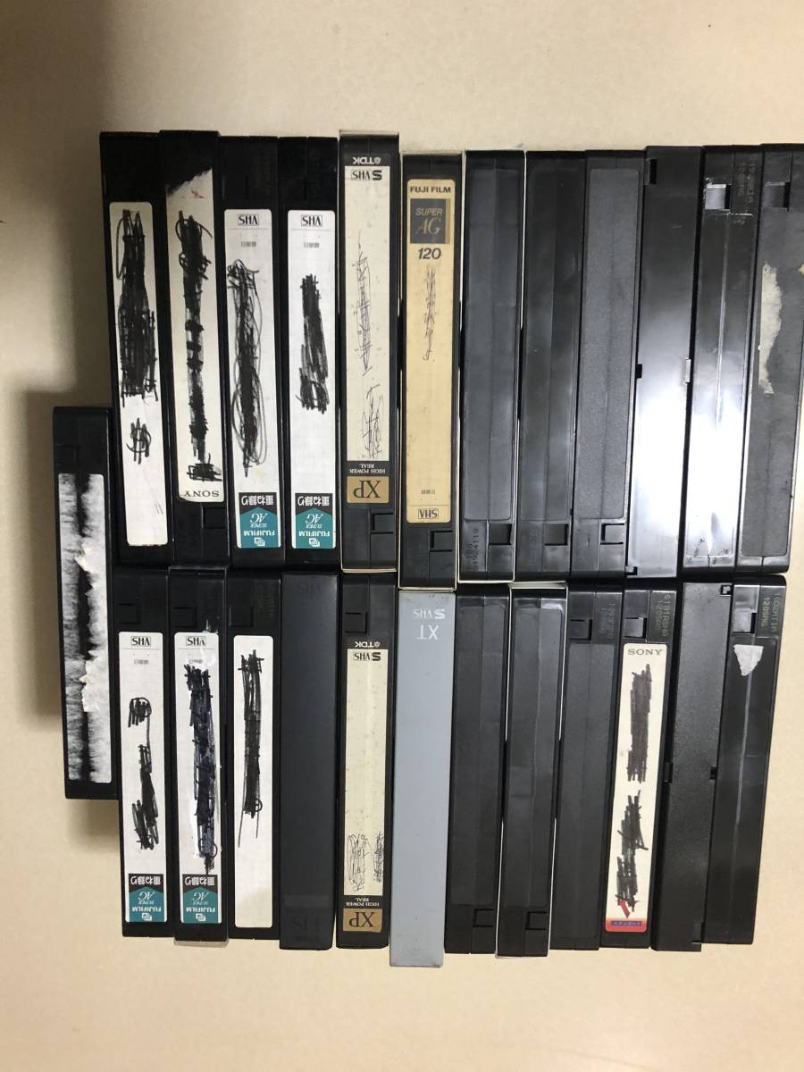 ＶＨＳ ビデオテープ 録画済み 上書き用 ジャンク まとめて91本