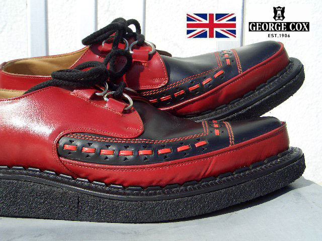 George Cox MADE IN ENGLAND 英国 赤黒 尖りシューズで魂震える 