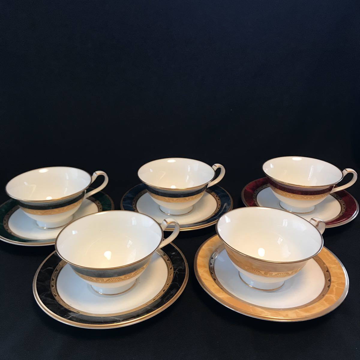 レア♡未使用　ノリタケ　カップ＆ソーサー　オピュレンス　メンデルソン他　5客 ノリタケ オピュレンス メンデルソン フィッツジェラルド ヘミング