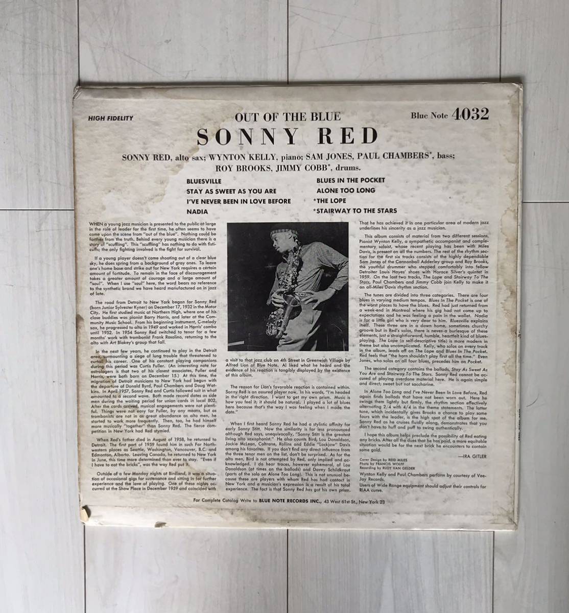 Sonny Red &frasl; Out Of The Blue BLP 4032 47 west 63rd NYC DG Mono US