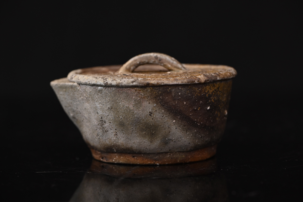 人間国宝 金重陶陽作 備前竹摘み手造宝瓶