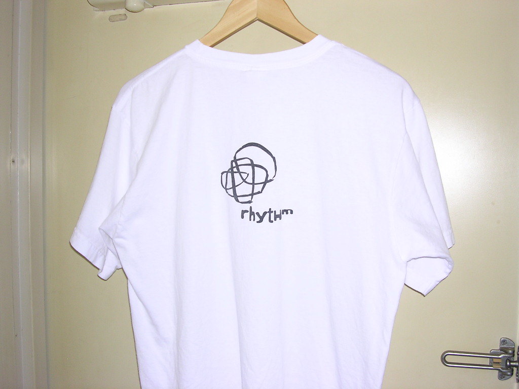 00s USA製 パタゴニア patagonia Beneficial T's rhythmロゴ Tシャツ M