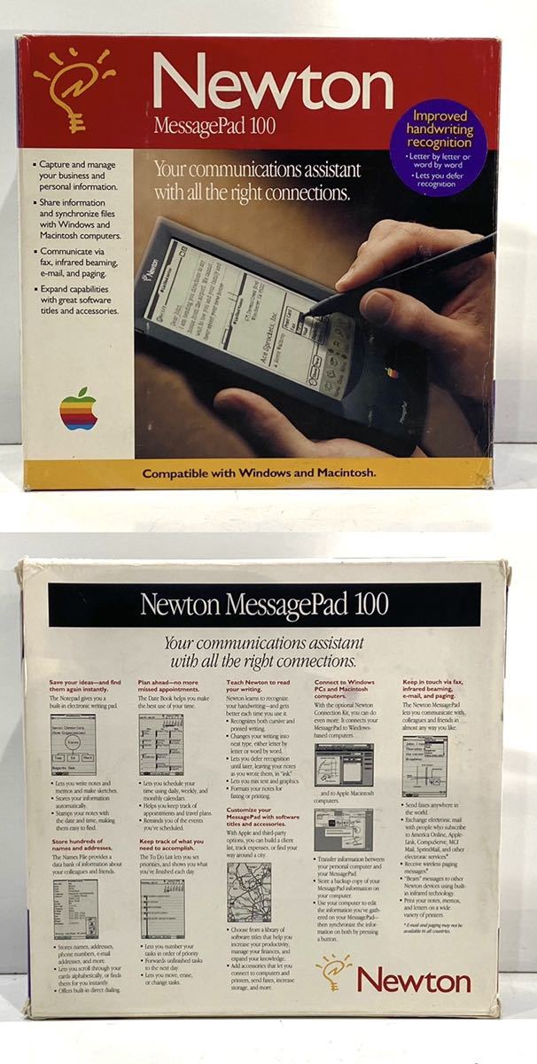 210510D☆ Apple Newton MessagePad 100 付属ビデオテープ未開封 元箱、シール、取説付 ♪配送方法＝ヤフネコ