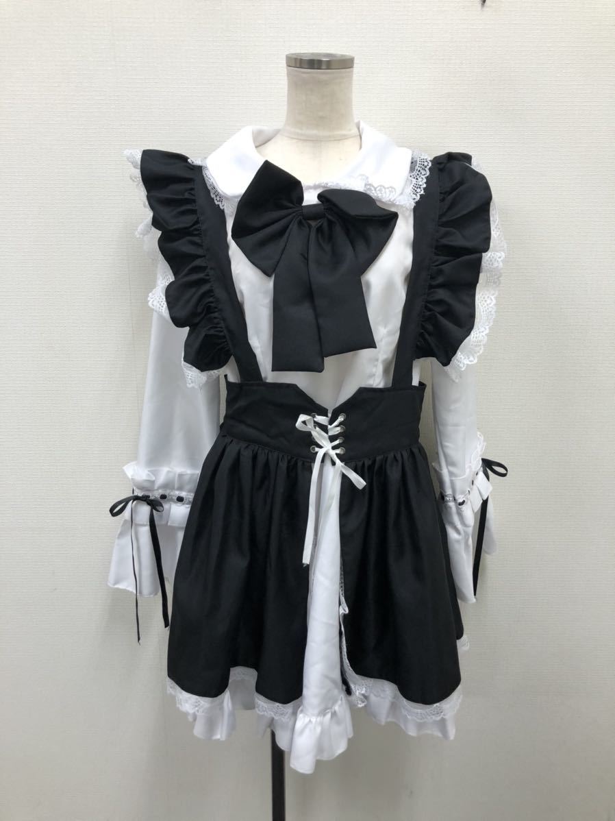 レディース メイド服 コスプレ衣装 エプロンドレス ワンピース 白 黒 サイズ記載なし フリル レース リボン の落札情報詳細 ヤフオク落札価格情報 オークフリー スマートフォン版