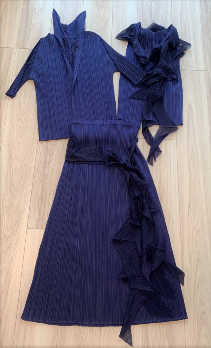 イッセイミヤケプリーツプリーズチュニックカーディガン☆
