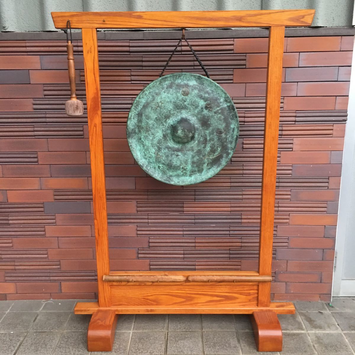 〇Ec右1020 茶道具 ドラ 銅鑼 鳴物 茶事