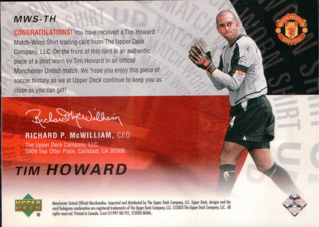 マンチェスターユナイテッド01 ジャージー ティム ハワード シリアル ジャージ 14 99 Manchester United T Howard Usa プレミア の落札情報詳細 ヤフオク落札価格情報 オークフリー スマートフォン版