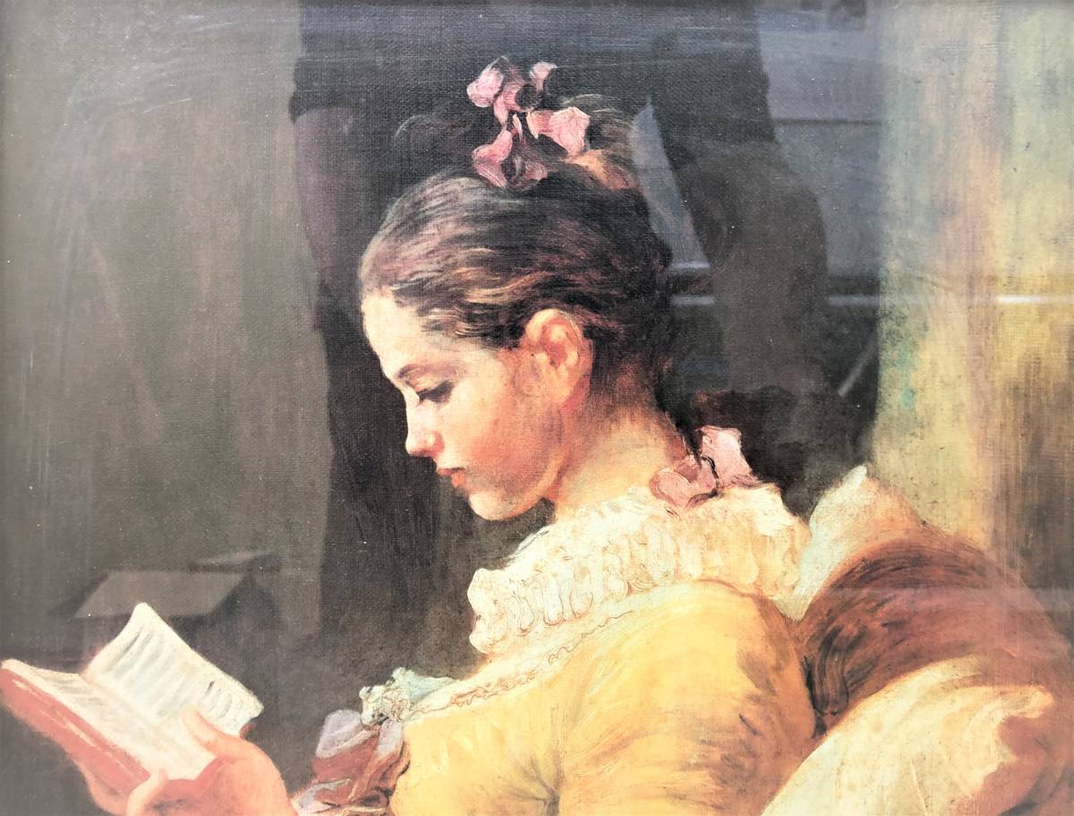 近日値上げ 水晶画 貴石画 フラゴナール 『読書する娘』 美術工芸協会 人物画 近日値上げ 水晶画 貴石画 フラゴナール 『読書する娘』 美術工芸協会