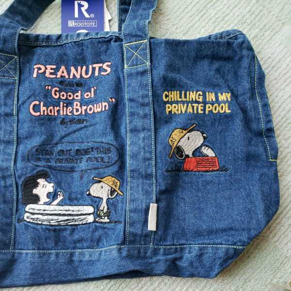 新品 送料込 スヌーピー ルートート Rootote Peanuts デニムトートバッグ Snoopy トートバッグ 大きめ の落札情報詳細 ヤフオク落札価格情報 オークフリー スマートフォン版